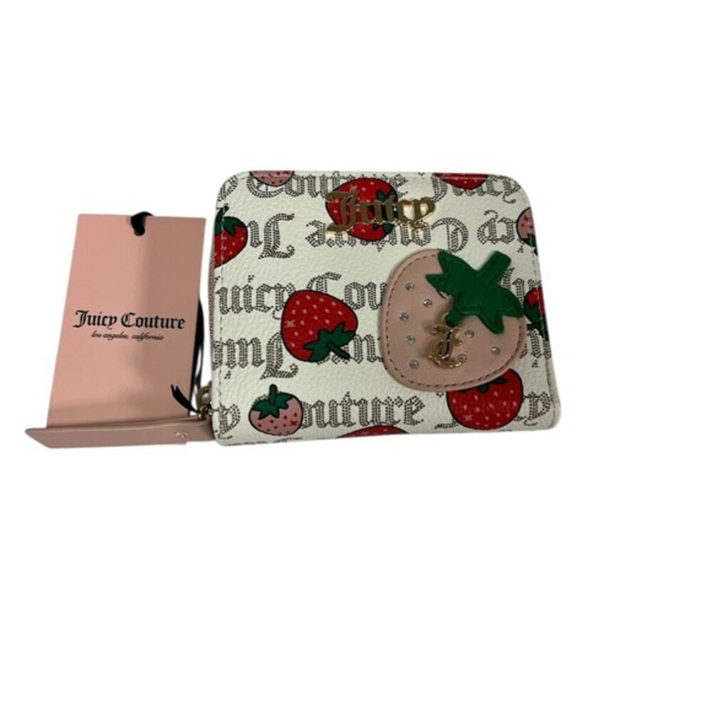 Juicy Couture Wallet Womens One Size Strawberry Print Zip-Around Charm